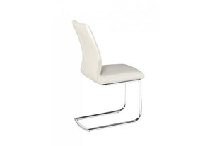OSD Doncaster White PU with Chrome Leg Dining Chair (7622140854446)