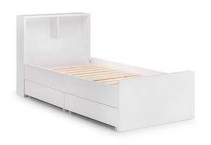 Julian Bowen Manhattan White Wooden Bookcase Bed with Underbed Drw 3FT Single (6570336092334)