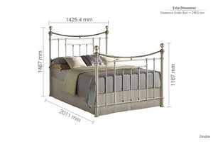 Birlea Bronte Black and Cream Metal Bed Frame 4FT6 Double and 5FT King Size (5597354623142)