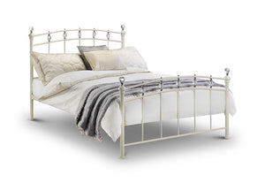 Julian Bowen Sophie Stone White Metal Bed 3FT Single 4FT6 Double 5FT King Size (5740024397990)