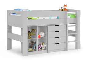 Julian Bowen Pluto Stone White & Dove Grey Mid Sleeper (6660592009390)