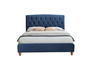 Birlea Brompton Midnight Blue Upholstered Fabric Bed Small Double, Double & King (5597349740710)