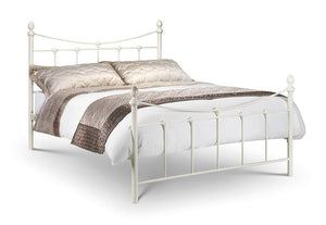 Julian Bowen Rebecca Satin Black & Stone White Metal Bed Single Double 5FT King (5644940640422)