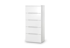 Julian Bowen Manhattan White 3 Drawer 3 + 2 Drawer 5 Drw Tall 6 Drw Wide Chests (5642834182310)