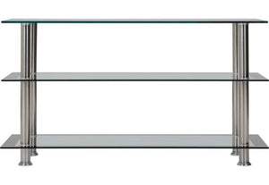 Seconique Harlequin Clear Glass/Black Border/Silver TV Unit (5747292930214)