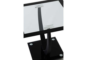 Seconique Hanley Clear Glass/Black Border/Black Glass/Black Lamp Table (5745015128230)