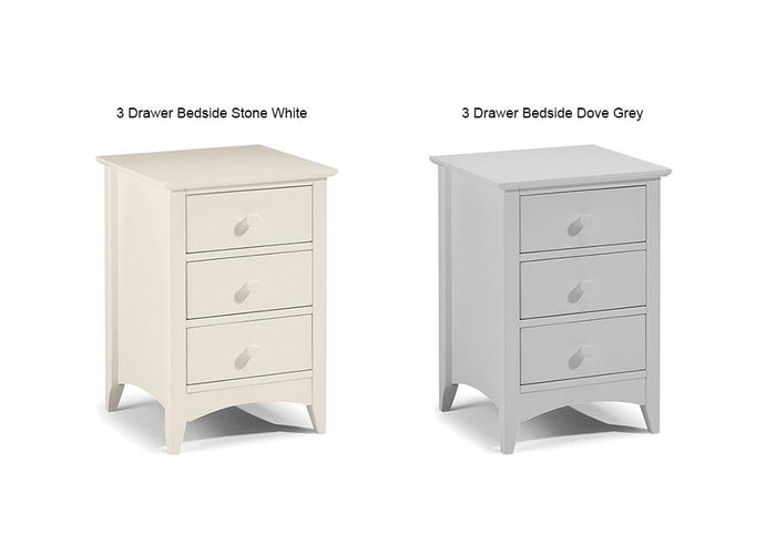Julian Bowen Cameo 3 Drawer Bedside Table/Nightstand/Bedside Cabinet Chest