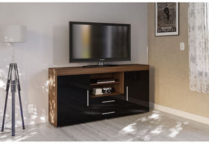 Birlea Edgeware Black Walnut &Black White White & Grey 2 Door 2 Drawer Sideboard (5600650068134)