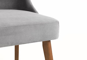 Julian Bowen Huxley Walnut and Dusk Grey Chenille Dining Chair (5635501195430)