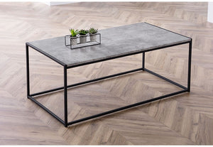 Julian Bowen Staten Concrete Effect with Powder Coated Steel Coffee Table (5644614631590)