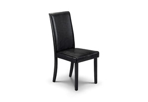 Julian Bowen Hudson Black Lacquered and Brown Faux Leather Dining Chair (5633806106790)