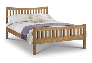 Julian Bowen Bergamo Low Sheen Lacquer Solid Oak Wooden Bed 4FT6 Double 5FT King (5641521627302)