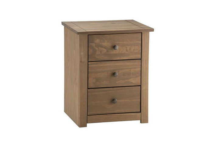 Birlea Santiago Solid Pine 3 Drawer Bedside Table/ Nightstand/ Bedside Cabinet