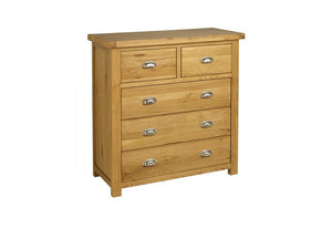 Birlea Woburn Oak/Oak Veneers 3 Over 2 Drawer,4 Drawer and 4 Over 3 Drawer Chest (5785513590950)