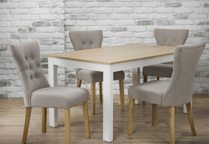 LPD Furniture Cotswold Oak/Grey and Oak/Cream Rectangular Dining Table (6168051024046)