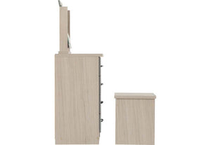 Seconique Nevada Grey, Oyster, Sonoma Oak and White 4 Drawer Dressing Table Set (5769105014950)