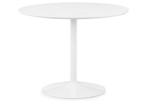 Julian Bowen Blanco Oak & White and Pure White Round Pedestal Table (6570241458350)