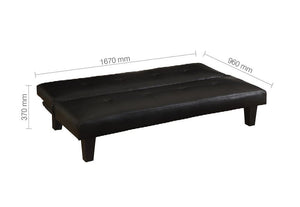 Birlea Franklin Black Faux Leather Upholstered Fabric 3 Seater Sofa Bed (5596098560166)