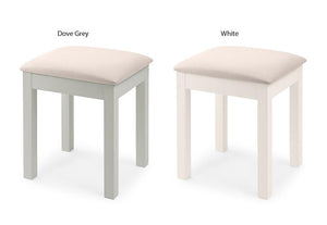 Julian Bowen Maine Surf White and Dove Grey Solid Pine Dressing Table Stool (6563311354030)