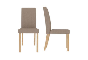 LPD Atlanta Oak Dining Table with 4 Anna Beige, Grey, Teal Chairs Dining Set (6113144438958)