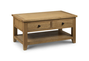 Julian Bowen Astoria Chunky Design Waxed Solid Oak Coffee Table (5644572393638)