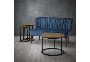 LPD Furniture Bella Blue Grey Pink Blue Grey Pink Fabric 1 Seater 2 Seater Chair (6556885254318)