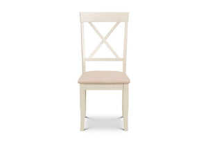 Julian Bowen Davenport Solid Wood Ivory Faux Suede Dining Chair (5635491856550)