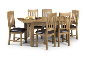 Julian Bowen Astoria Oak Extending Dining Table and 4, 6 Chairs Dining Set (6120351105198)