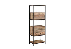 Birlea Urban Rustic Wood Effect with Black Metal Frame 3 Drawer Shelving Unit (5596244410534)