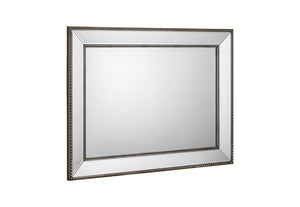 Julian Bowen Symphony Pewter Rectangular Beaded Wall Mirror (5801687351462)