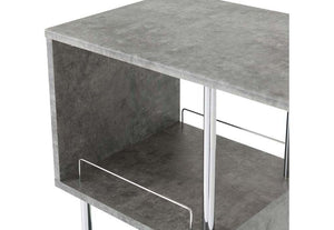 Seconique Charisma Concrete and White Effect with Chrome Home Bar Table (5762450686118)