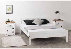 Seconique Amber Antique Pine White Solid Pine Wooden Bed 3FT Single 4FT6 Double (5669203017894)