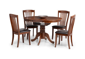 Julian Bowen Canterbury Mahogany Round to Oval Extending Table Dining Table (5801747611814)