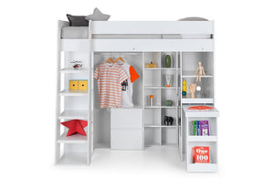 Julian Bowen Aurora Pure White High Sleeper Bed (5639005339814)