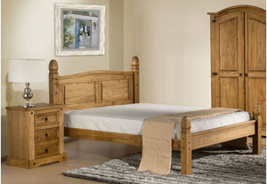 Birlea Corona Pine Low End Wooden Bed Single, Small Double, Double and King Size (5597557653670)