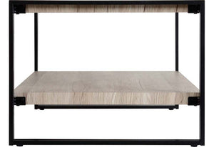 Seconique Warwick Oak Effect Veneer with Black Coffee Table (5758271684774)