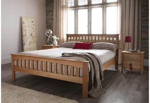 Serene Windsor Oak Wooden Bed 3FT Small Double 4FT6 5FT King 6FT (6678480289966)