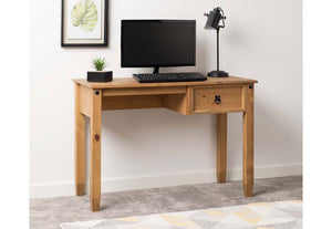 Seconique Budget Distressed Waxed Solid Pine Mexican Study Desk (5737702097062)