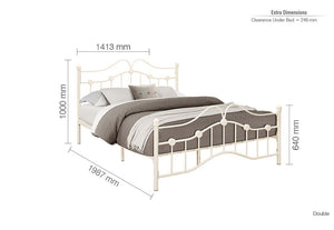 Birlea Canterbury Cream Metal Bed 3FT Single, 4FT Small Double and 4FT6 Double (5597361045670)