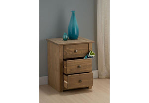 Birlea Santiago Solid Pine 3 Drawer Bedside Table/ Nightstand/ Bedside Cabinet (5596035481766)