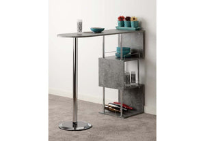 Seconique Charisma Concrete and White Effect with Chrome Home Bar Table (5762450686118)