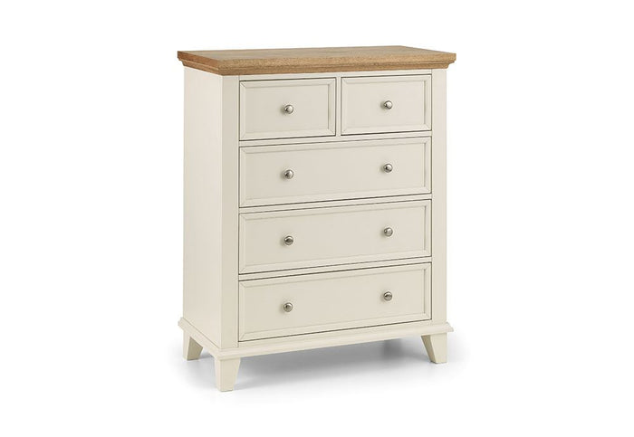 Julian Bowen Portland Stone White 3 + 2 Drawer 4 + 2 Drawer Chests