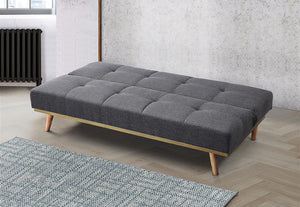 Birlea Snug Grey Polyester 3 Seater Upholstered Fabric Sofa Bed (5596117926054)