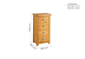 Birlea Woburn Oak/Oak Veneers 3 Over 2 Drawer,4 Drawer and 4 Over 3 Drawer Chest (5785513590950)