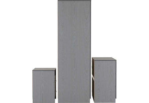 Seconique Felix Grey 3 Piece Bedroom Furniture Set (5728011747494)