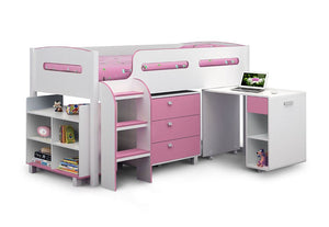 Julian Bowen Kimbo Pink and Blue Cabin Bed with Premier Mattress 3FT Single (5639001309350)