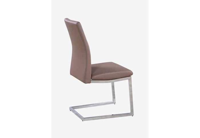 OSD Lisbon Chrome & Cappuccino PU Dining Chair (Set of 2)