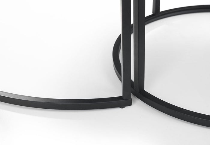 Julian Bowen Staten Concrete Effect with Powder Coated Steel Round Coffee Table