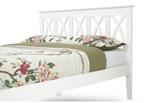 Serene Autumn Honey Oak Opal White Hevea Wooden Bed 3FT 4FT Double 5FT 6FT (6675386826926)