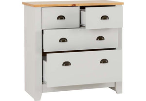 Seconique Ludlow Grey and White with Oak Lacquer 2 Plus 2 Drawer Chest (5774969733286)
